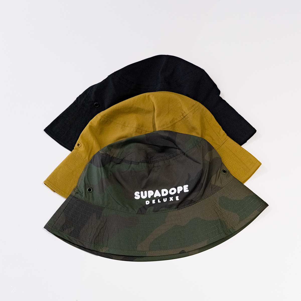 SUPADOPE DELUXE - Bucket Hat - Camo, Black or Olive
