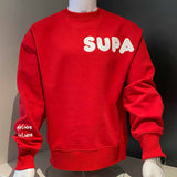 SUPA DOPE RED loose fit sweatshirt